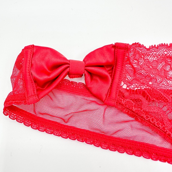 Victoria's Secret Red Satin Bow Thong Panty - Picture 3 of 5